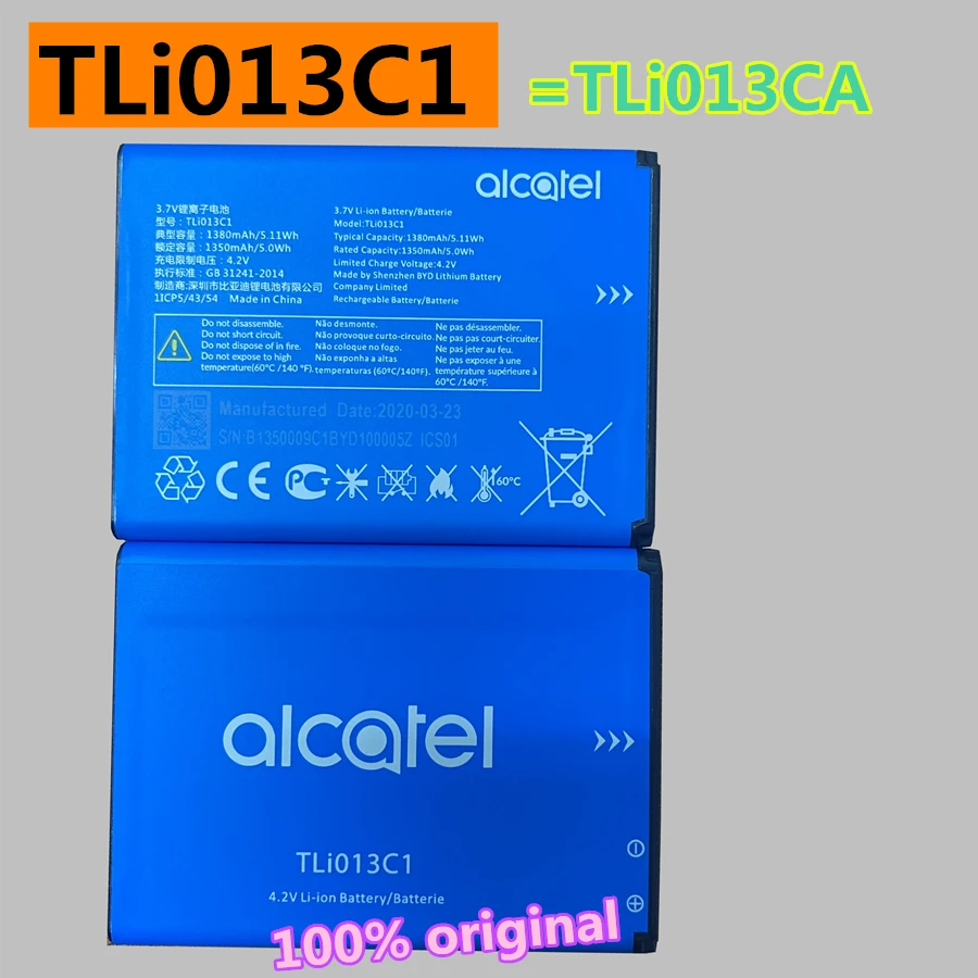 Original TLi013CA TLi013C1 1380mAh Battery For Alcatel One Touch Go Flip 3 OT-4043S 4044C 4044V/N/W 4044O/T 4052C/R/W/Z 4051S