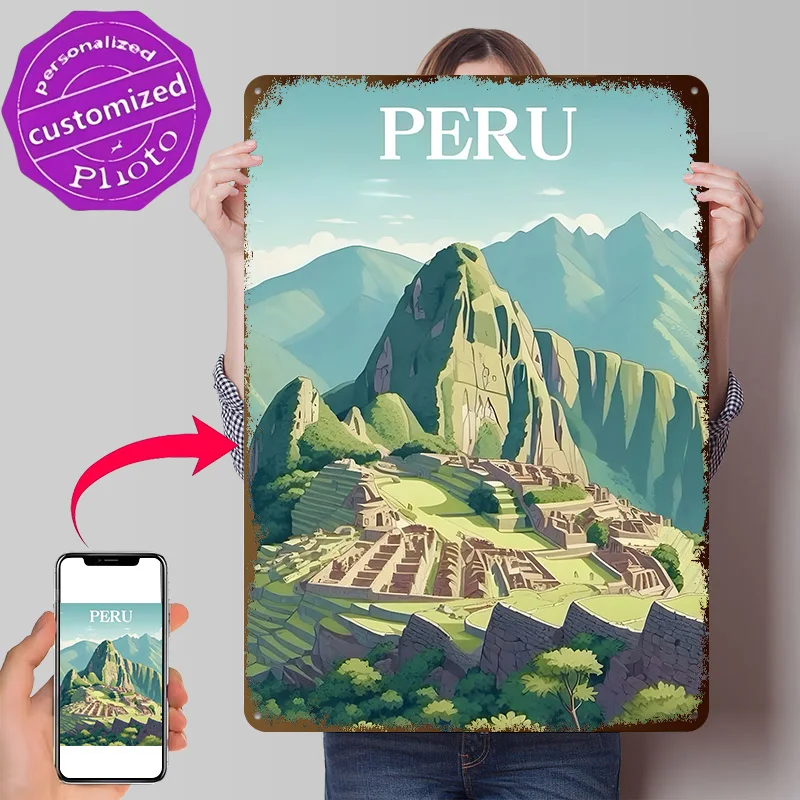 Peru Machu Picchu Travel Metal Poster Perfect Gift for Fans Lovers Personalized Wall Art Metal Sign for Home Decor Accessories