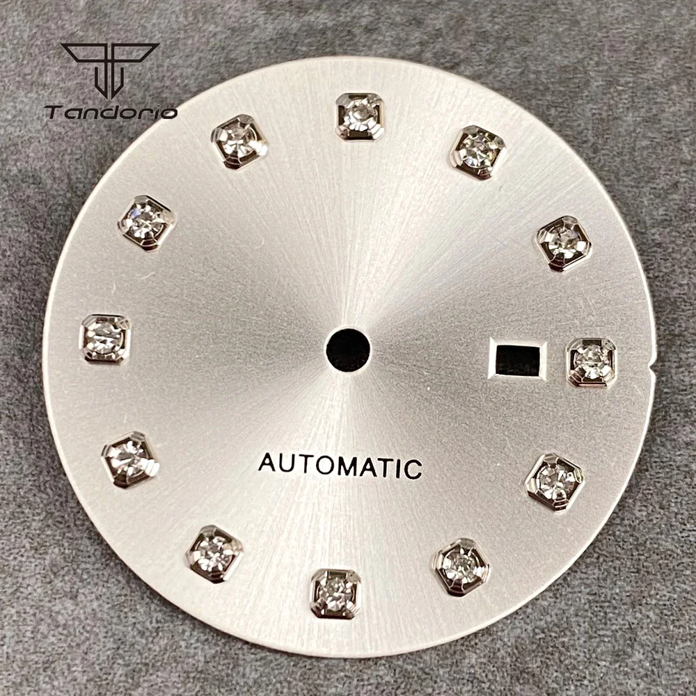 24.54mm Multicolor Sunburst Face Automatic Watch Dial Date Window Fit NH05 Movement Women Wristwatch Accessories Diamond Markers