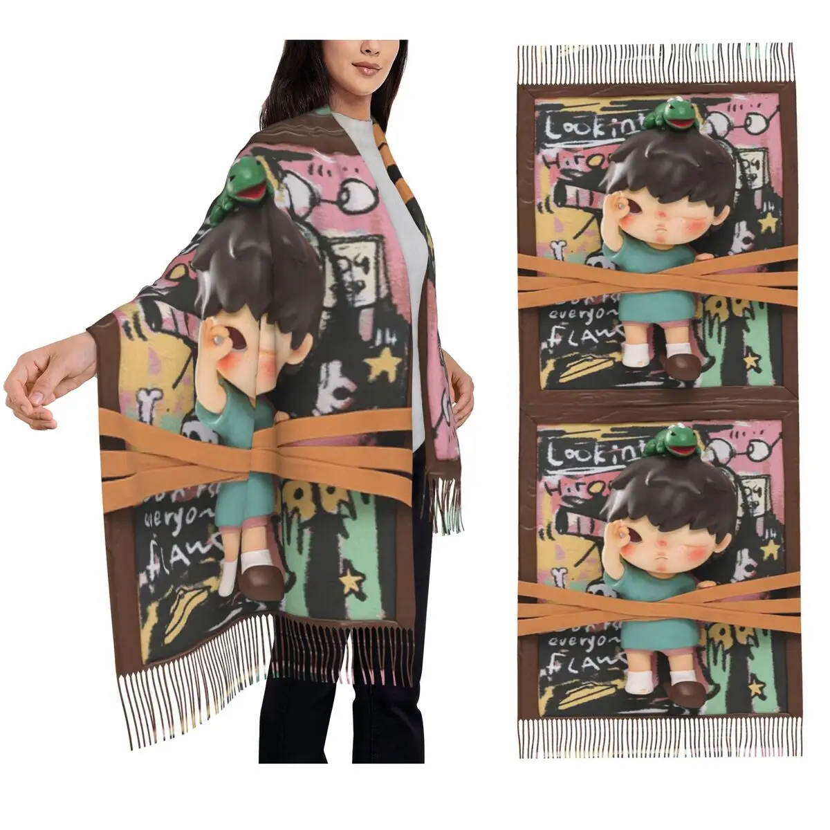 

Hirono Seeing Scarf Tassel Scarves for Women Soft Warm Shawls and Wraps Large Fall Winter Shawl Wrap