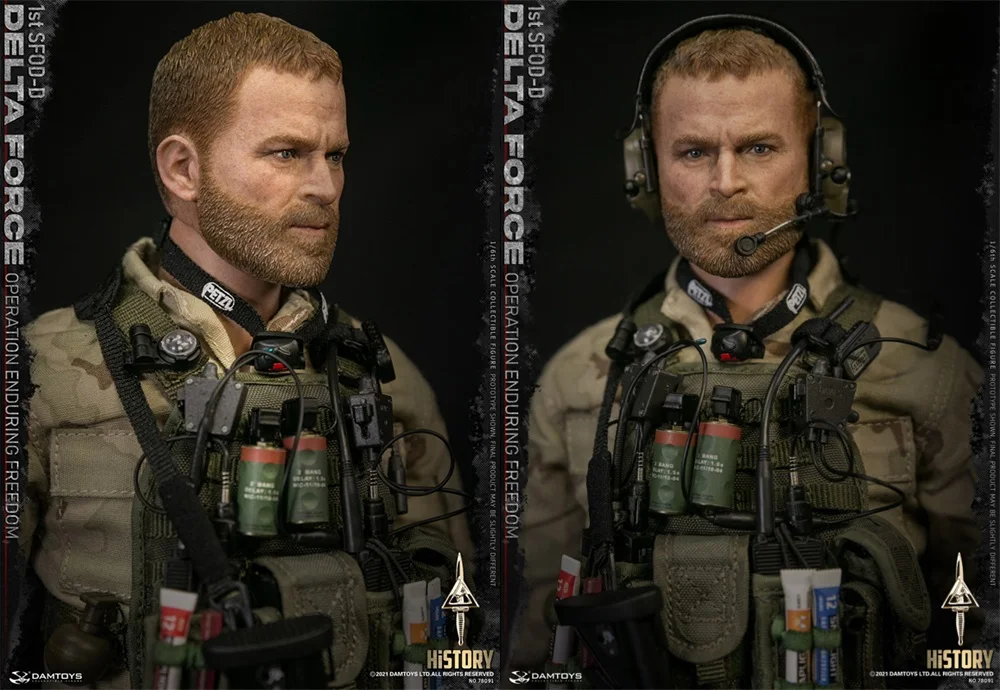 

1/6 DAMTOYS DAM 78091 US. 1st SFOD-D Delta Force Operation Freedom Group Male Head Sculpt Carving Communication Phone Model