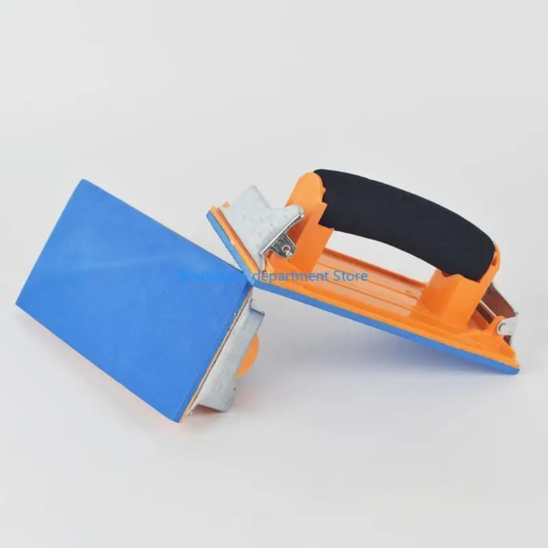 E1PD Durable Hand Sanding Block Hand Sander for w/ Sponge Handle Manual Sandpaper Hol