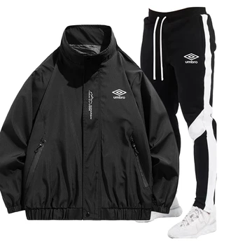 UMBRO 2024 Frühjahr Neue männer Set Jacke Sport Hosen Zwei Stück Sport Casual Stehen Neck Hohe Qualität Jacke