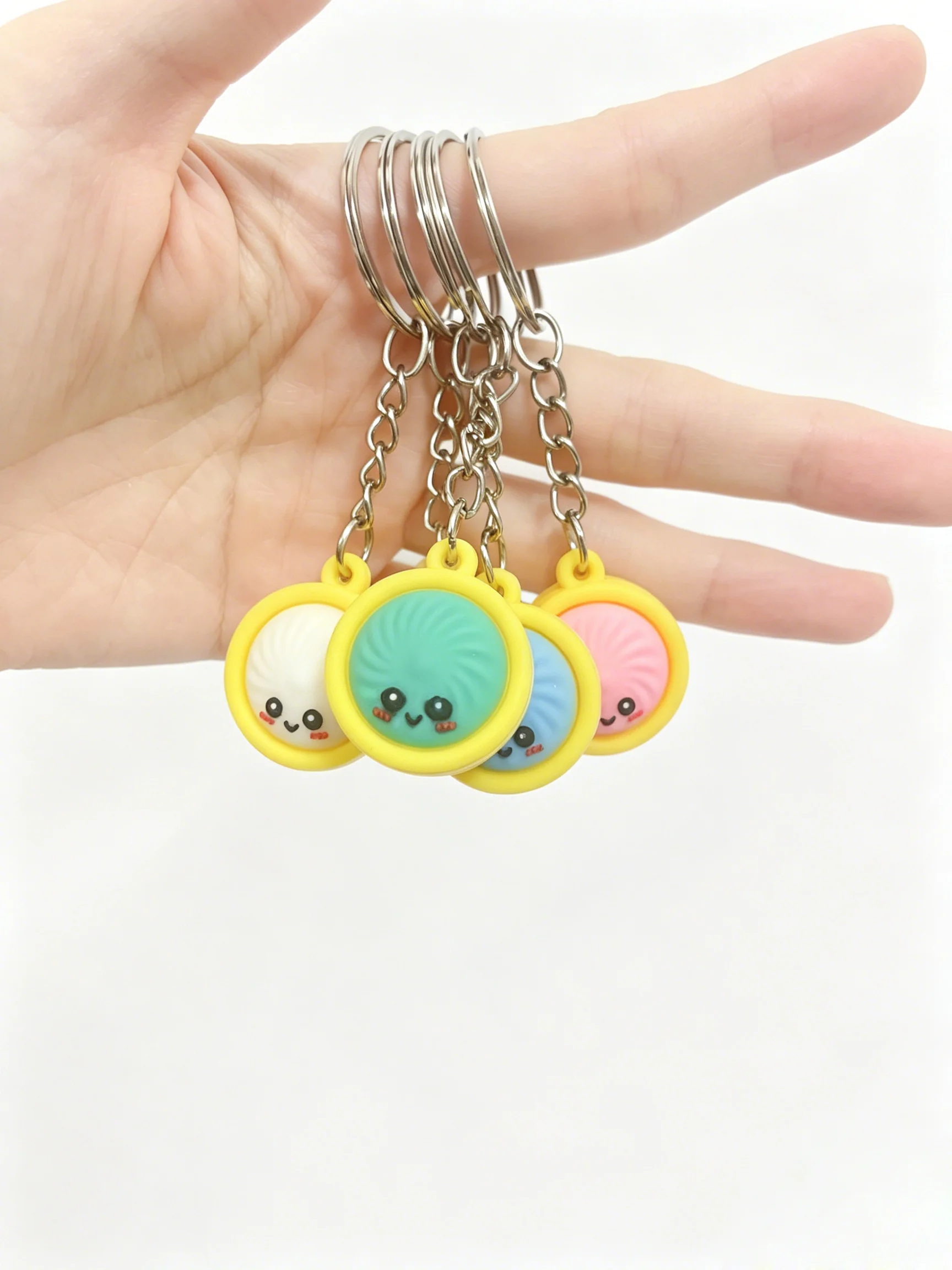 6/12Pcs Dumpling Keychains Cute Baozi w/Steamer Random Color for GiftBags PartyFavors wedding favors for guests