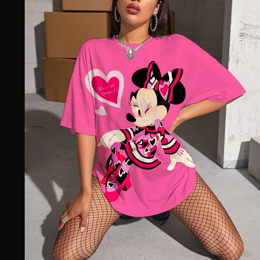 

Disney Mickey Mouse Print Summer Round Neck Clothes Pulovers Top Graphic T Shirts Casual T Shirt for Women Oversize T-shirt