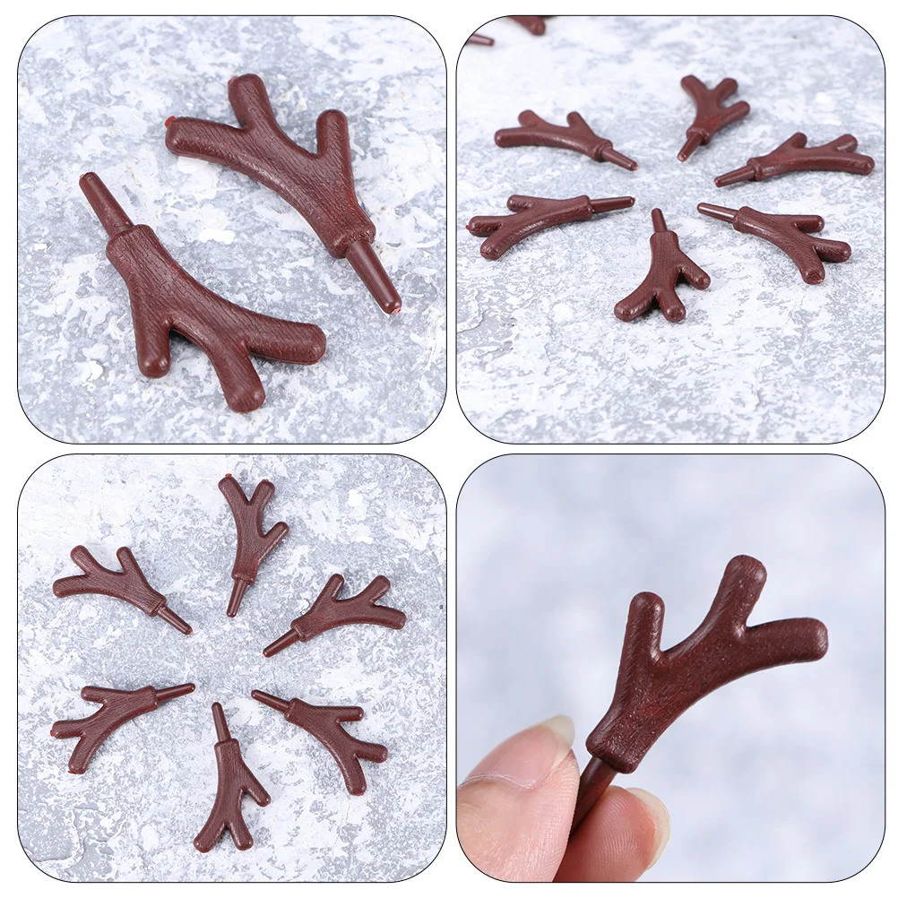 

120pcs Plastic Branch Antlers Snowman Diy Ornament Christmas Decor Craft Decoration Handmade Snowman'S Hands For Home Party