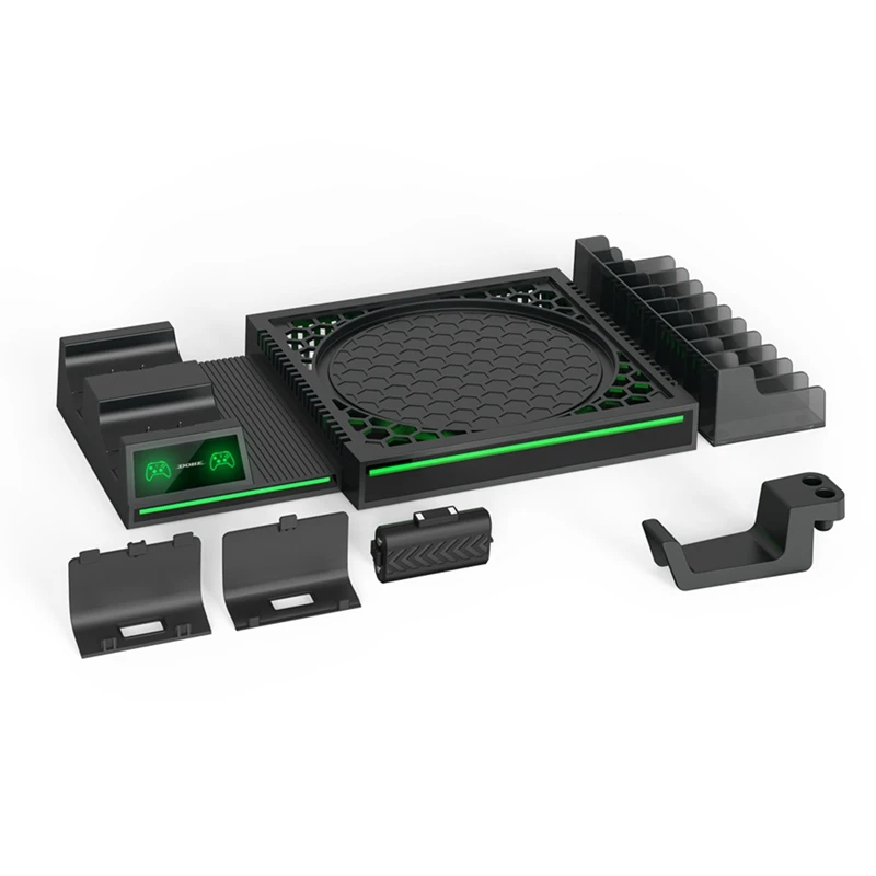 For FOMIS ELECTRONICS Game Host Cooling Base For  Series X Vertical Stand Gamepad Charging Dock For XSX Parts Accessories