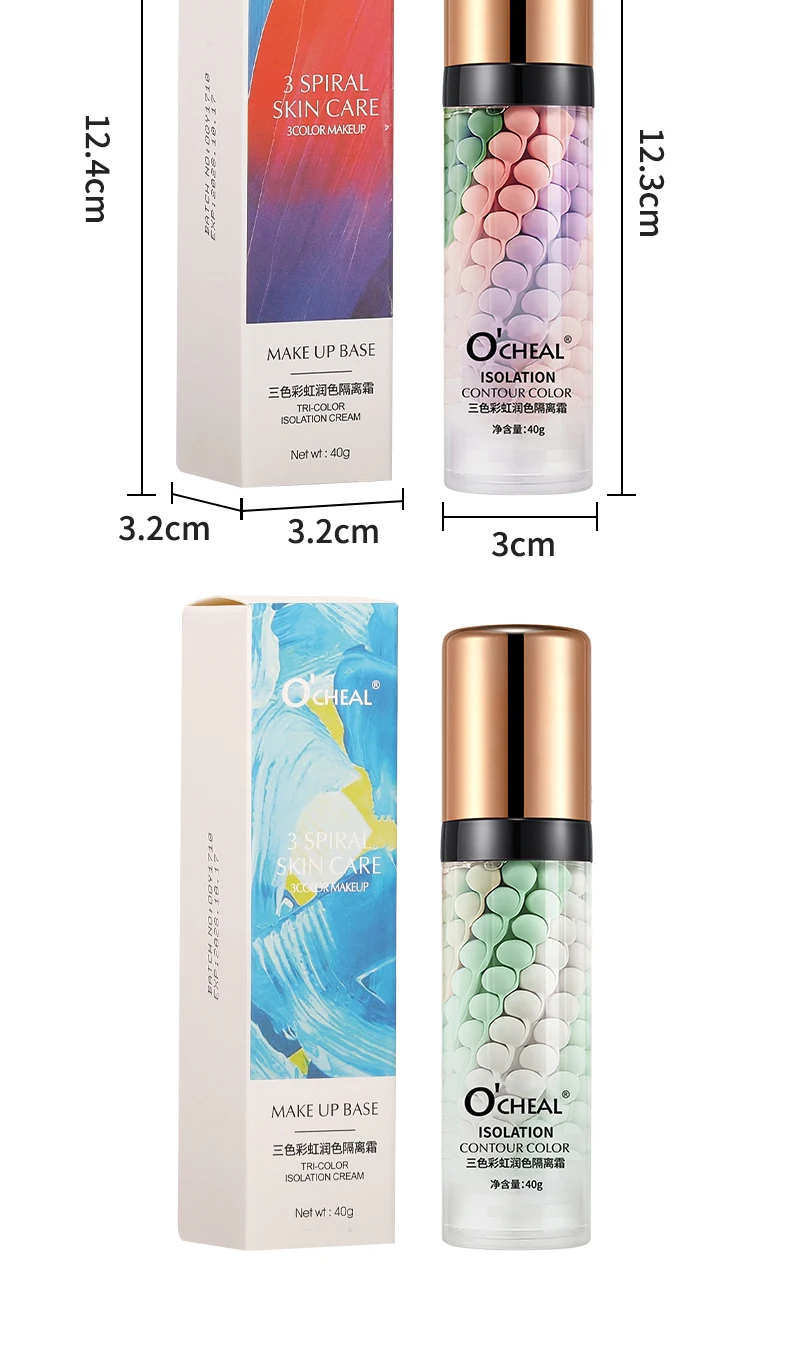 O'CHEAL One-Step Three Color Spiral Contour Isolation Primer Feuchtigkeitscreme Gesichtspflege Corrector Foundation Makeup Cosmetic – Detail 15