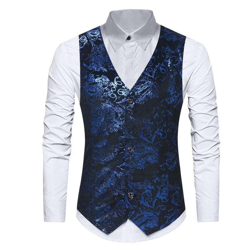 Men's Fashion New Men's Printed Vest Casual Vest Vest