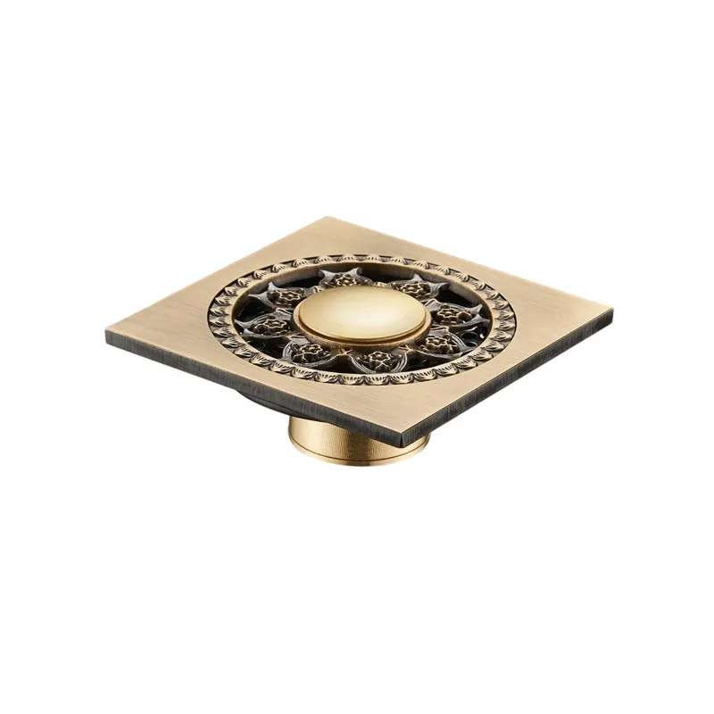 

European all-copper self-priming anti-odor floor drain, anti-overflow copper floor drain
