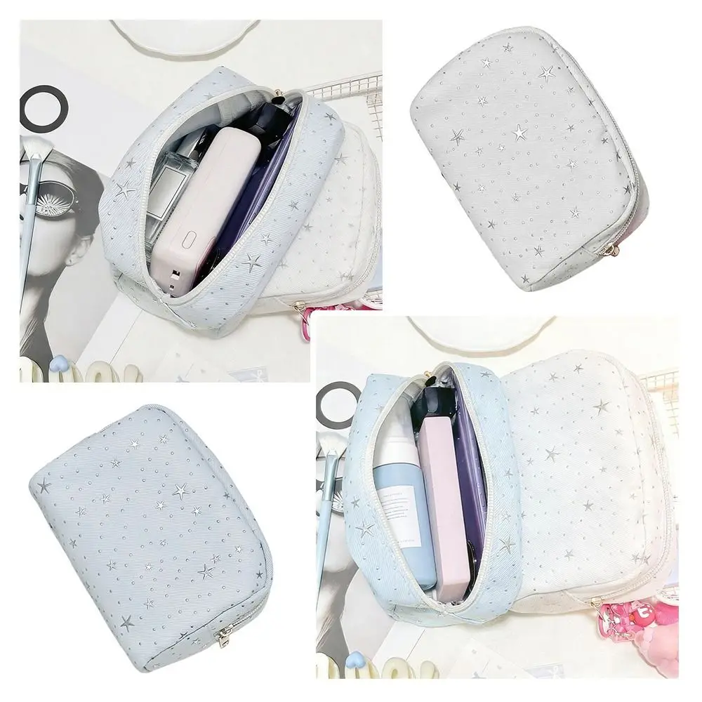 1pc New Shining Star Pattern Storage Bag Large Capacity Portable Makeup Bag Multi-functional Cosmetic Bag Gift