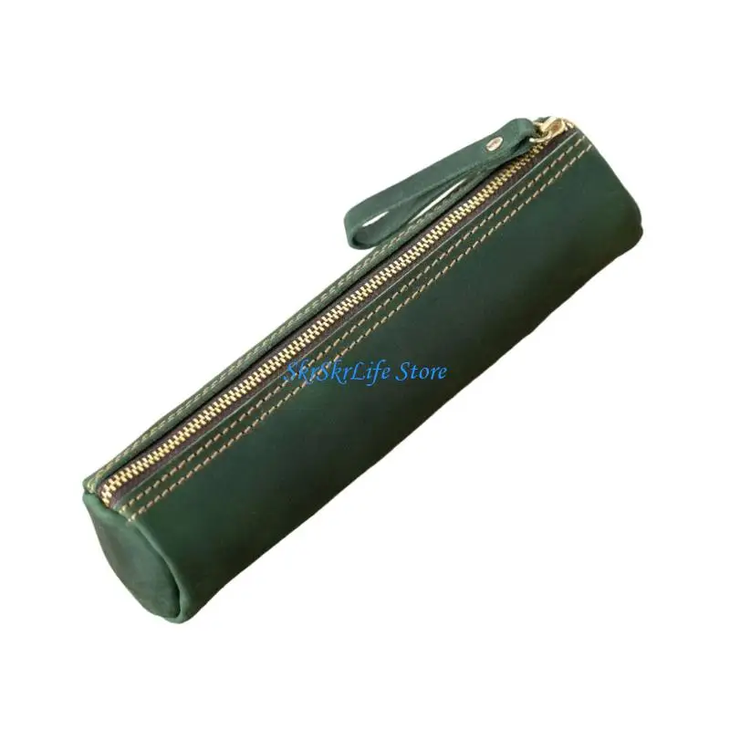 E65E Genuine Leatel Case Lápis Zíper.