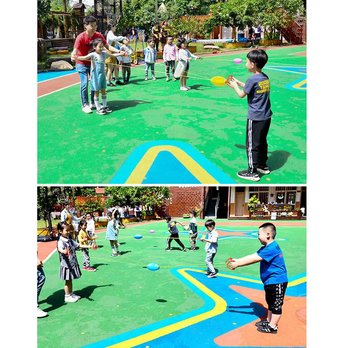 2個入りハンドプルボール-ダブルコンビネーションインタラクティブ屋外スポーツゲーム-幼稚園シャトルボール-親子運動