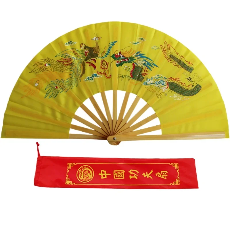 태극권 쿵후 팬 중국 전통 무술 쿵후 팬 Ventilador 휴대용 대나무 손 접는 팬