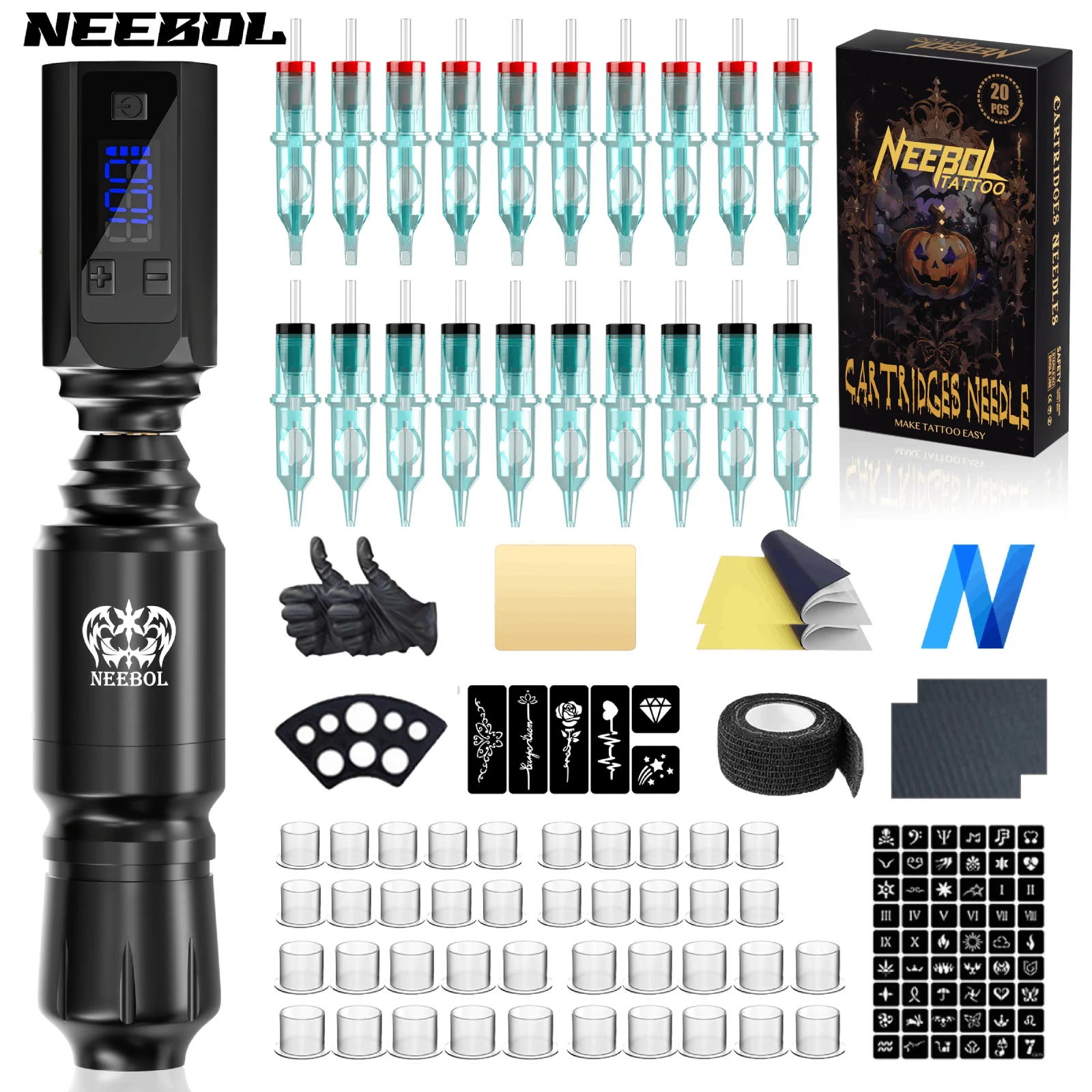 

Полный набор для татуировки Набор ручек для татуировки Neebol для перманентного макияжа Набор машинок для татуировки Горячий источник питания для татуировки Набор пистолетов для татуировки