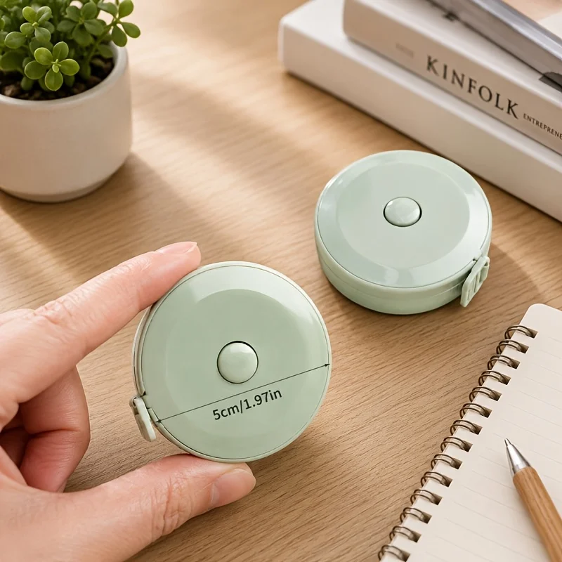 2Automatic retractable tape measure set+Soft tape measure with metal tip Random Color Soft and portable plastic tape measure Mea