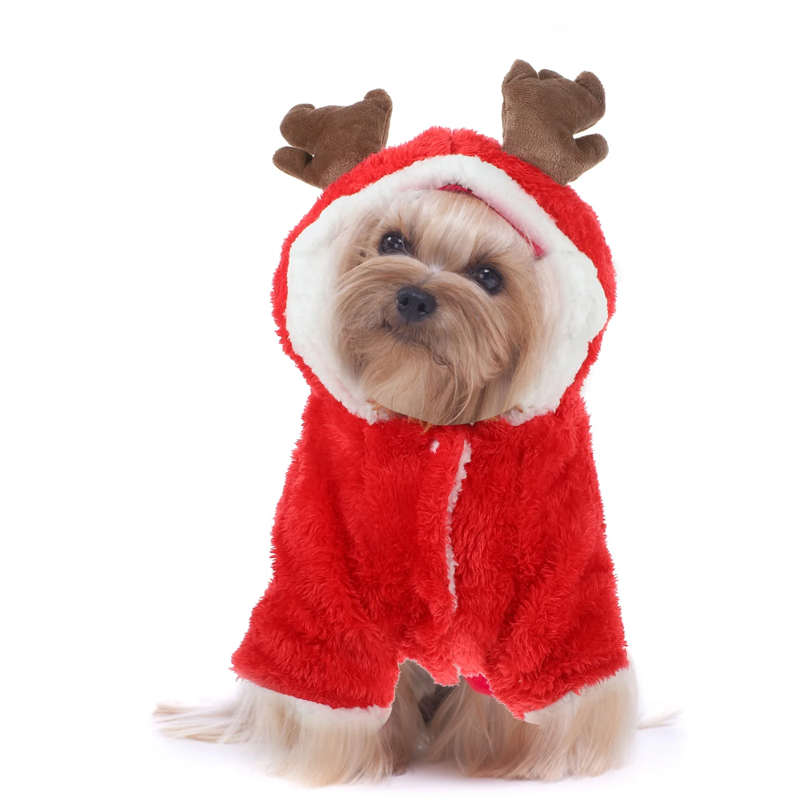 

Adorable Puppy Elk Hoodie Christmas Dog Coat Warm Autumn Clothes Cute Pet Outfit Christmas Dog Outfit Puppy Warmth Clothes