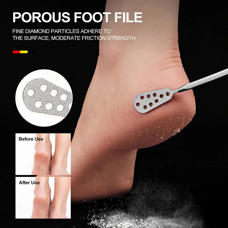 Lime à pied professionnelle en acier inoxydable, épurateur de pieds, dissolvant de peau de fréquence, grattage de la peau, outils de pédicure
