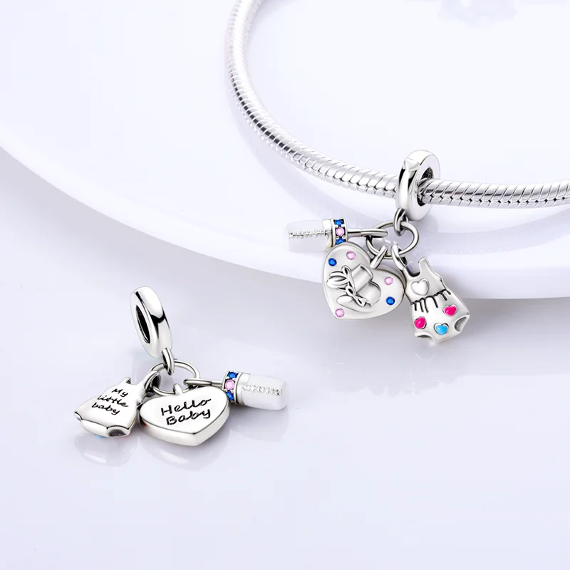 2023 nuevo en Plata de Ley 925 corazón amantes encanto cuentas se adapta a Pandach pulsera Original mujeres colgante de plata cuenta joyería DIY