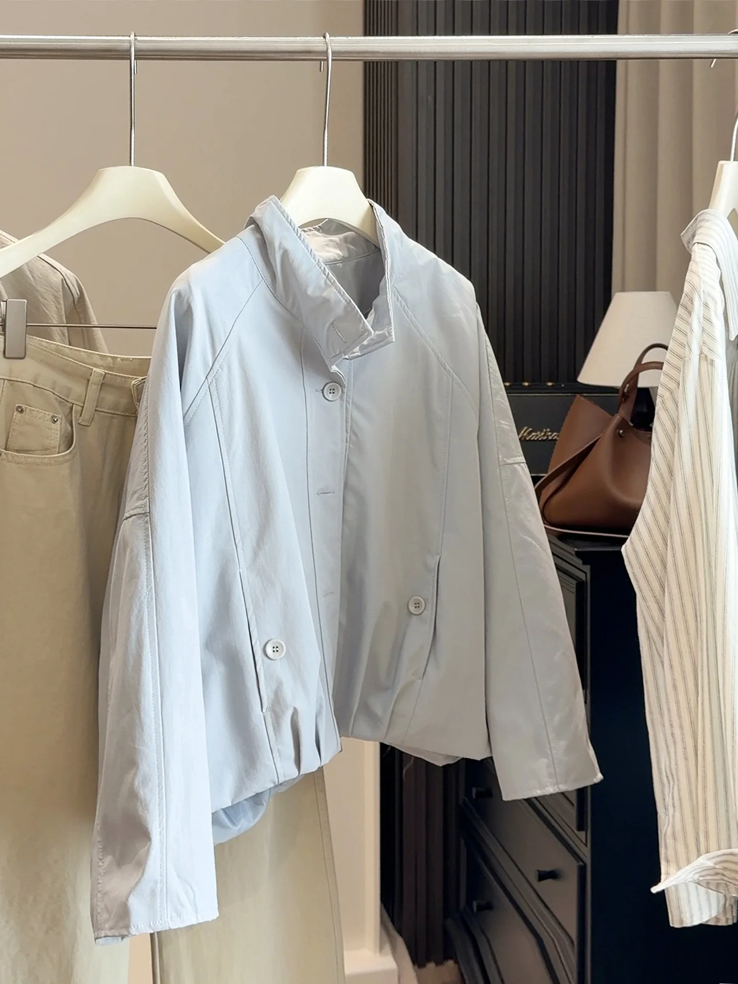 

American-style Floral Stitching Tooling Coat Girls Autumn and Winter New Design Sense Niche Warm Slimming Personalized Top