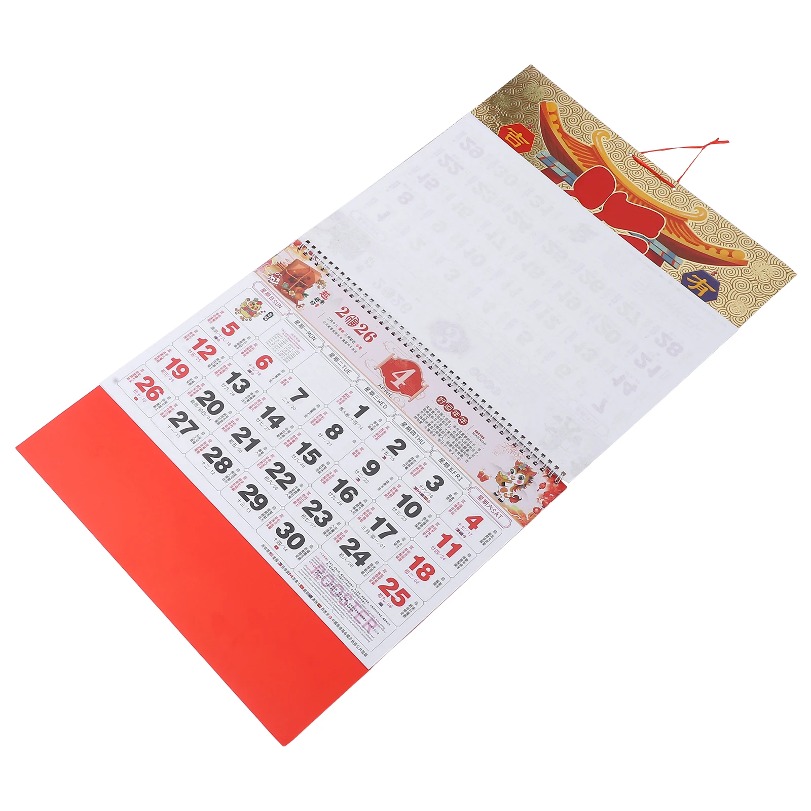 

Chinese Wall Hanging Calendar 2026 Year of Horse Lunar Monthly Calendar Traditional Lunar New Year Home Decoration