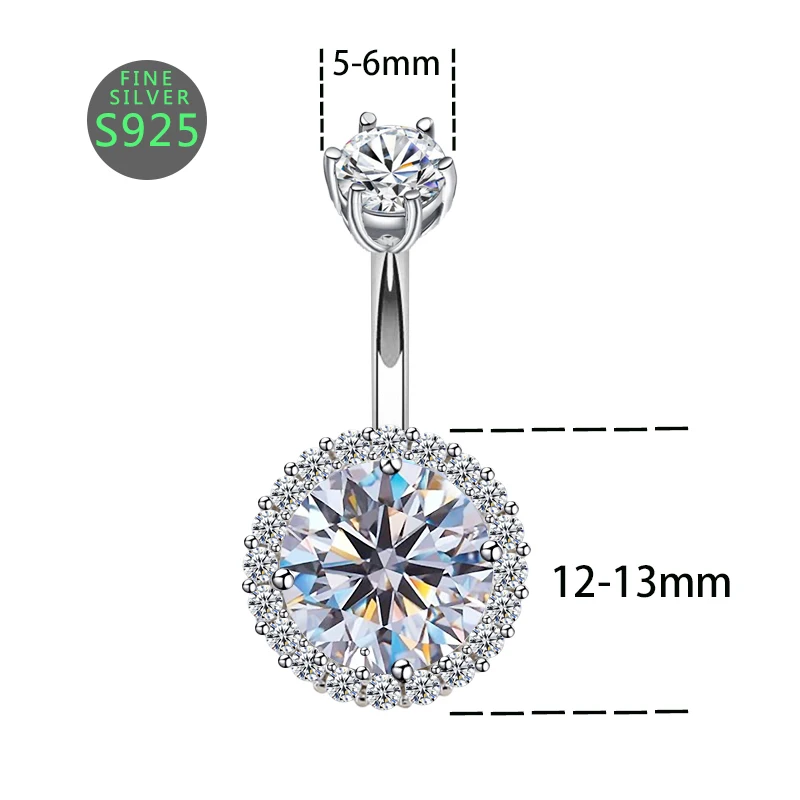 JICAI 925 Sterling Silver Belly Piercing Body เครื่องประดับรอบ Zircon แหวนสำหรับผู้หญิงขายส่ง Lot C1784