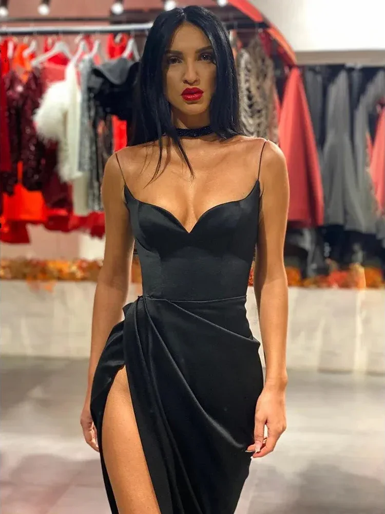 Vestido sexi con abertura para mujer, vestido americano Hotsweet ceñido con tirantes finos, camisola, novedad de verano, Vestidos ajustados a la moda para mujer