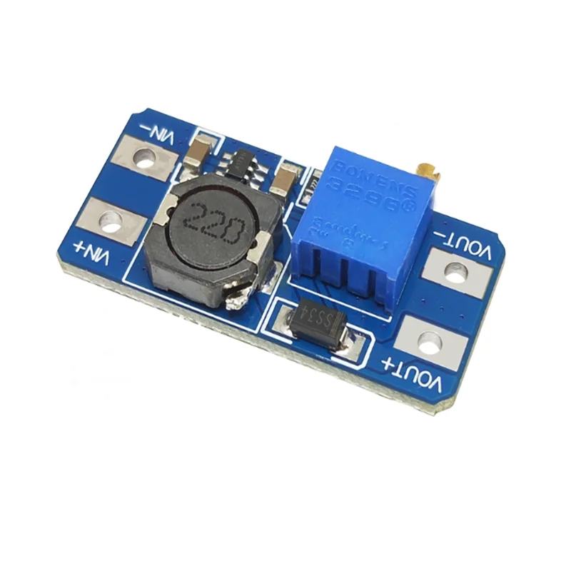 1PCS MT3608 DC-DC Boost Module 2A Boost Board, Input Voltage 2-24V, Adjustable Output 5/9/12/-28V