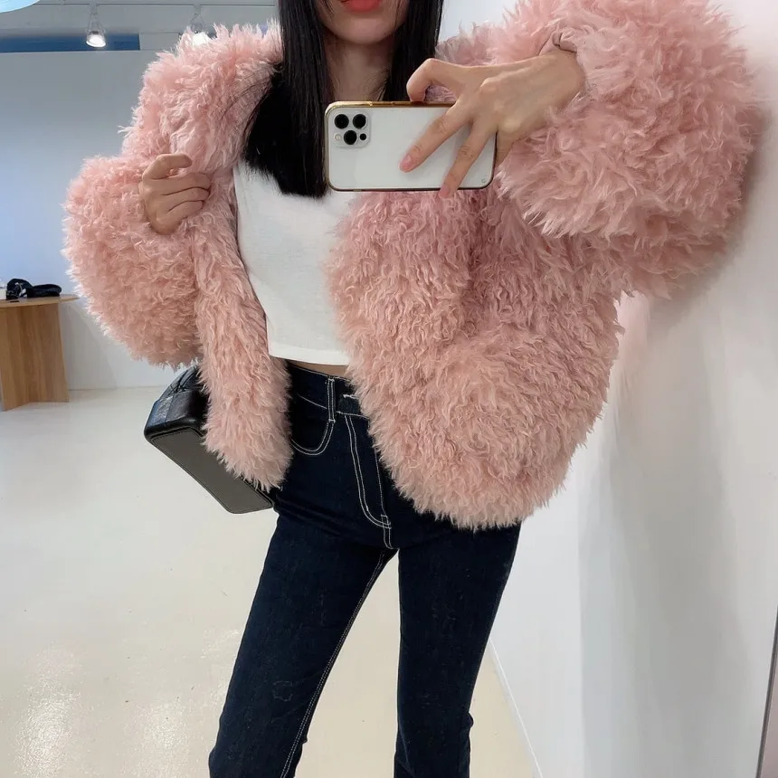 معطف شتوي نسائي من الفرو المنفوش من Jaet مصنوع من القطن الصديق للبيئة معطف شتوي كوري مناسب للشارع #2