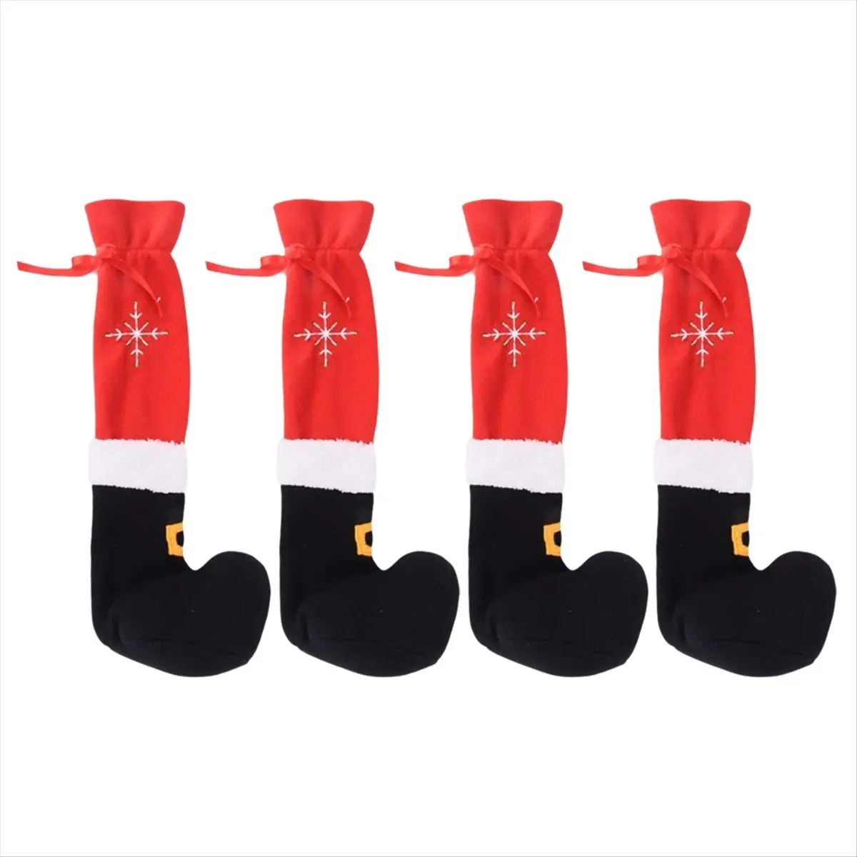 2026 Trend Christmas Chair Foot Covers Christmas Hotel Decoration Supplies Embroidered Restaurant Stool Table Foot Covers