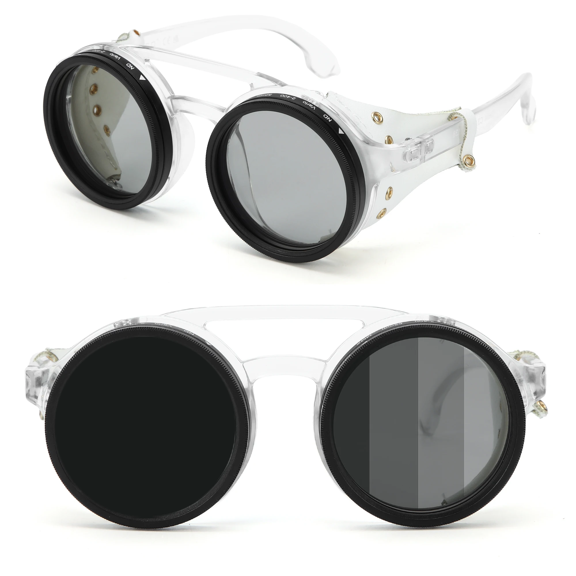 ND9 verstelbare dimbare zonnebril Retro Punk ronde heren outdoor vissen UV400 gepolariseerde rijzonnebril