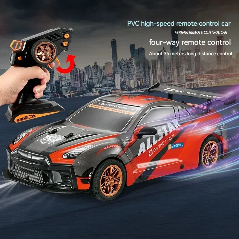 

New Rc 1:10pvc Remote Control High-speed Car 2. 4g Four-way Remote Control Simulation High-speed Sports Car Children's Toy Gift