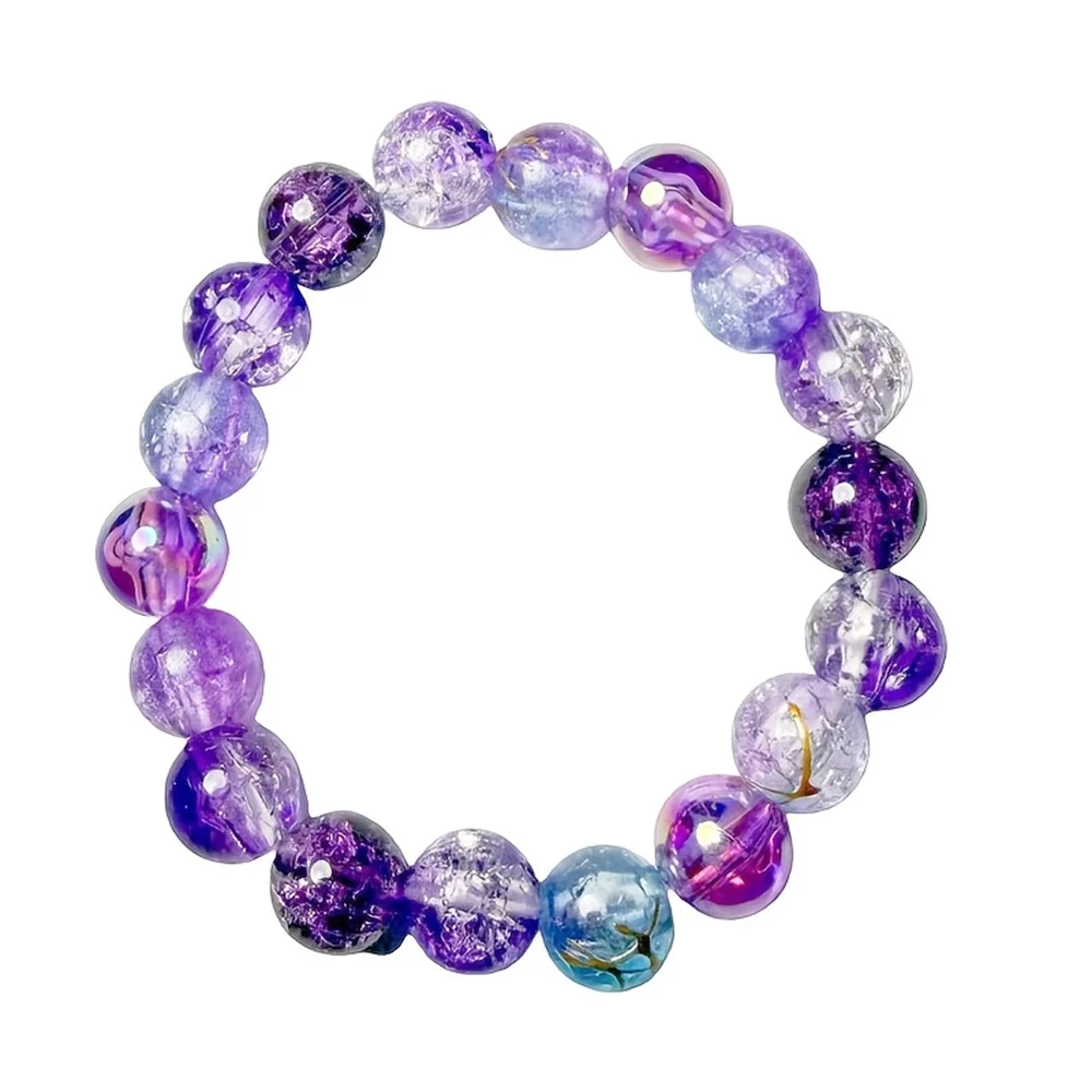 12 Box Purple 8mm Cracked Bead Gradient DIY Bead Decoration Bead Making Bracelet Necklace Ring Component Bead Gift