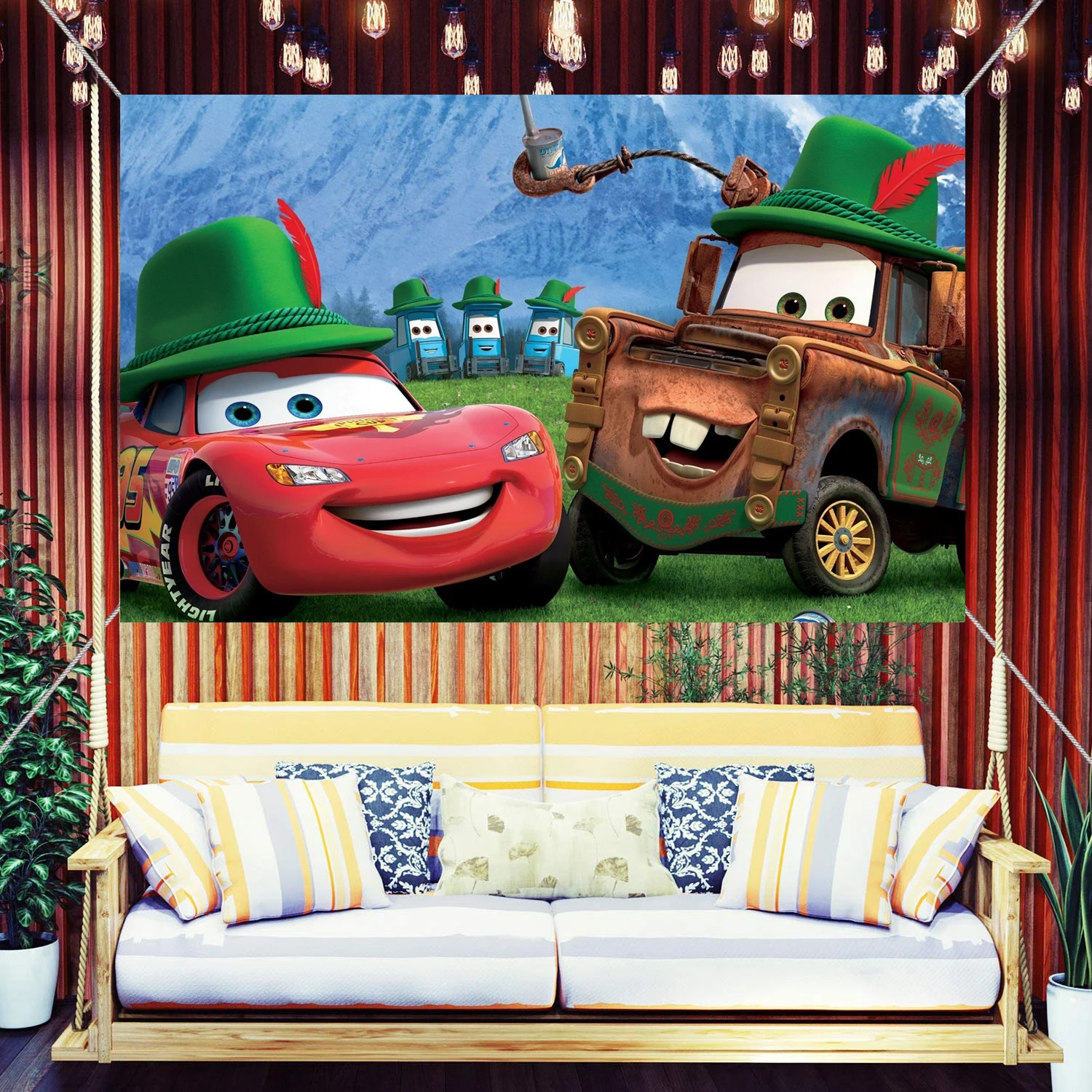 Disney Cars Backdrop McQueen Birthday Party Supplies Background Boys Girls Birthday Party Baby Shower Cake Table Decorations