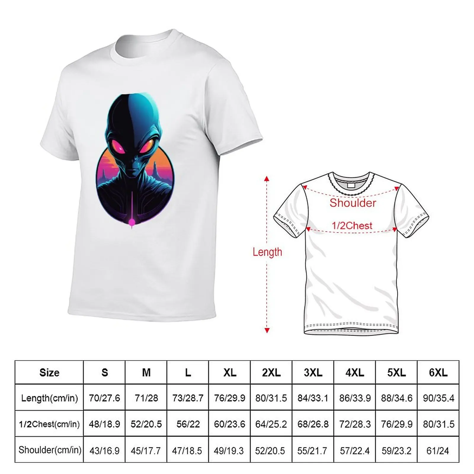 Neon Alien Presence T-Shirt Casual Everyday Wear T-Shirt