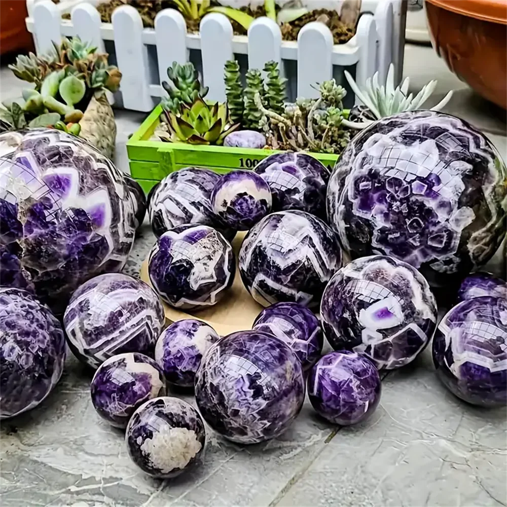 1 قطعة كرة جمشت حلم كبيرة جدًا ، كرة منحوتة يدويًا أرجوانية حلم ، كريستال كوارتز ، كرة أرجوانية حلم ، ديكور منزلي ،