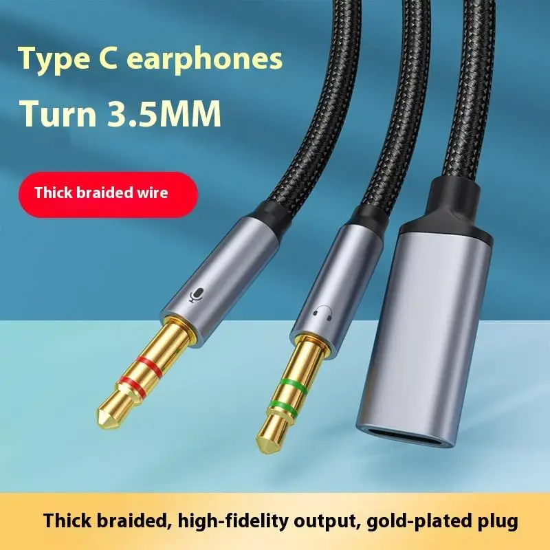 ●Phone Tablet PC Accessory With USB C Port Cable Conversion Earphone Microphone 3.5mm To Type-C Aux Analog signal Audio Adapter