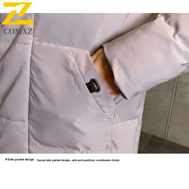Comxz jaqueta masculina premium com capuz, viagem ao ar livre, resistente ao vento, parka quente, lazer, uso diário, leve, inverno, novo casaco