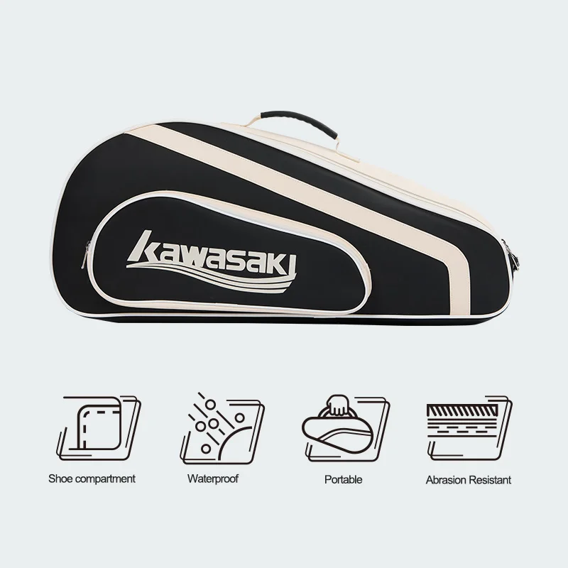 Kawasaki Badminton Bag 2025 Brand New K1G00-C8612 Abrasion-resistant Waterproof Six-pack Capacity Tennis Bag