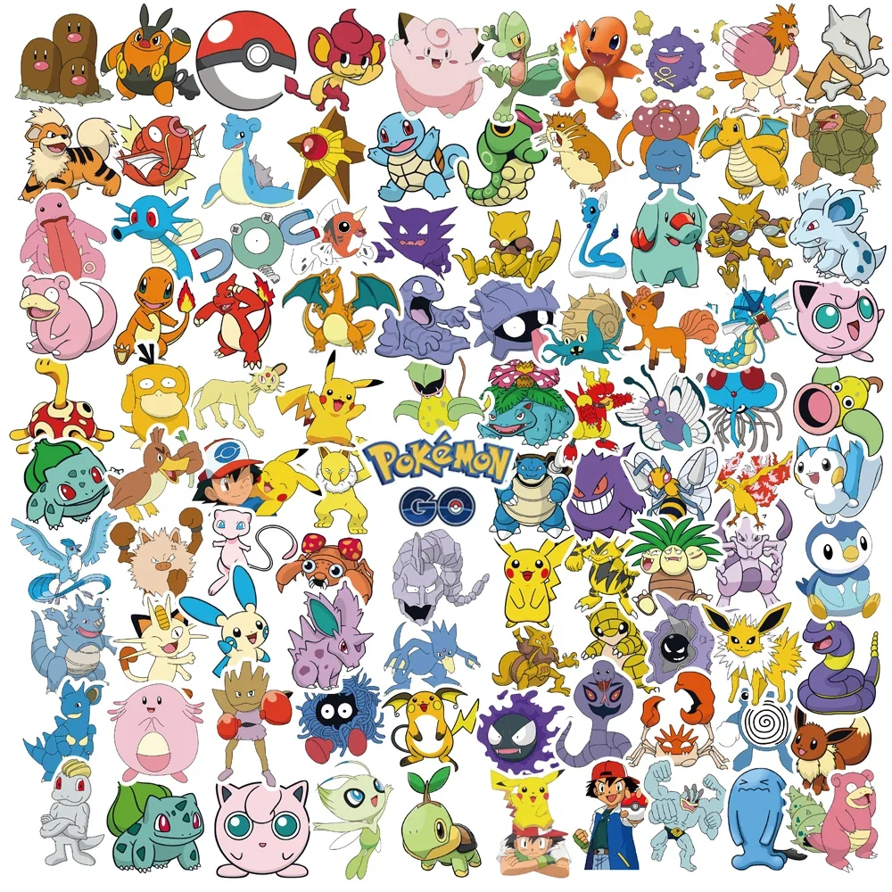 100/200/300 Stück Pokemon Kawaii Pikachu Aufkleber Dekoration Sticker für Laptop, Skateboard, Auto, Gepäck, Handy, Wasserdichter Aufkleber Spielzeug – Detail 11