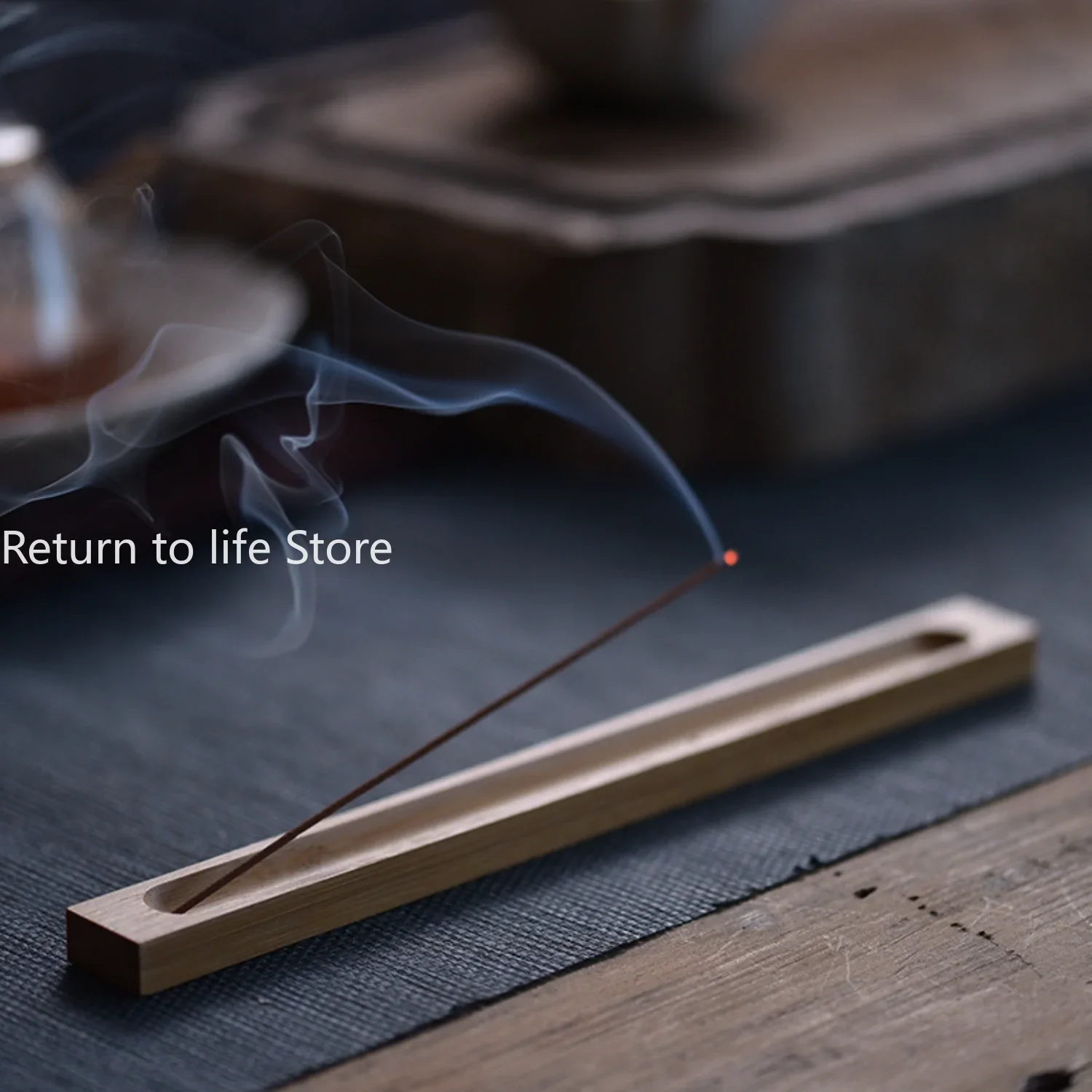 Wood Incense Stick Holder Line Incense Burner Wooden Crafts Sandalwood Coil Base Home Decoration