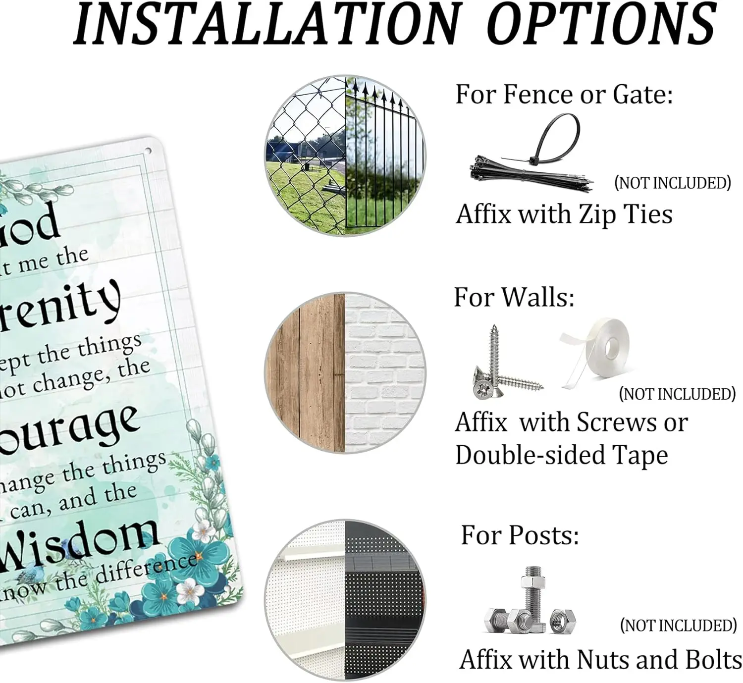 جرانت الله لي الصفاء تين تسجيل خمر علامات معدنية الصلاة الصفاء غرفة الصلاة جدار ديكور 8x12 بوصة #4