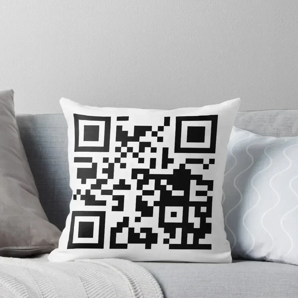 

Rickroll - QR Code Throw Pillow luxury sofa pillows Pillow Case Christmas pillow