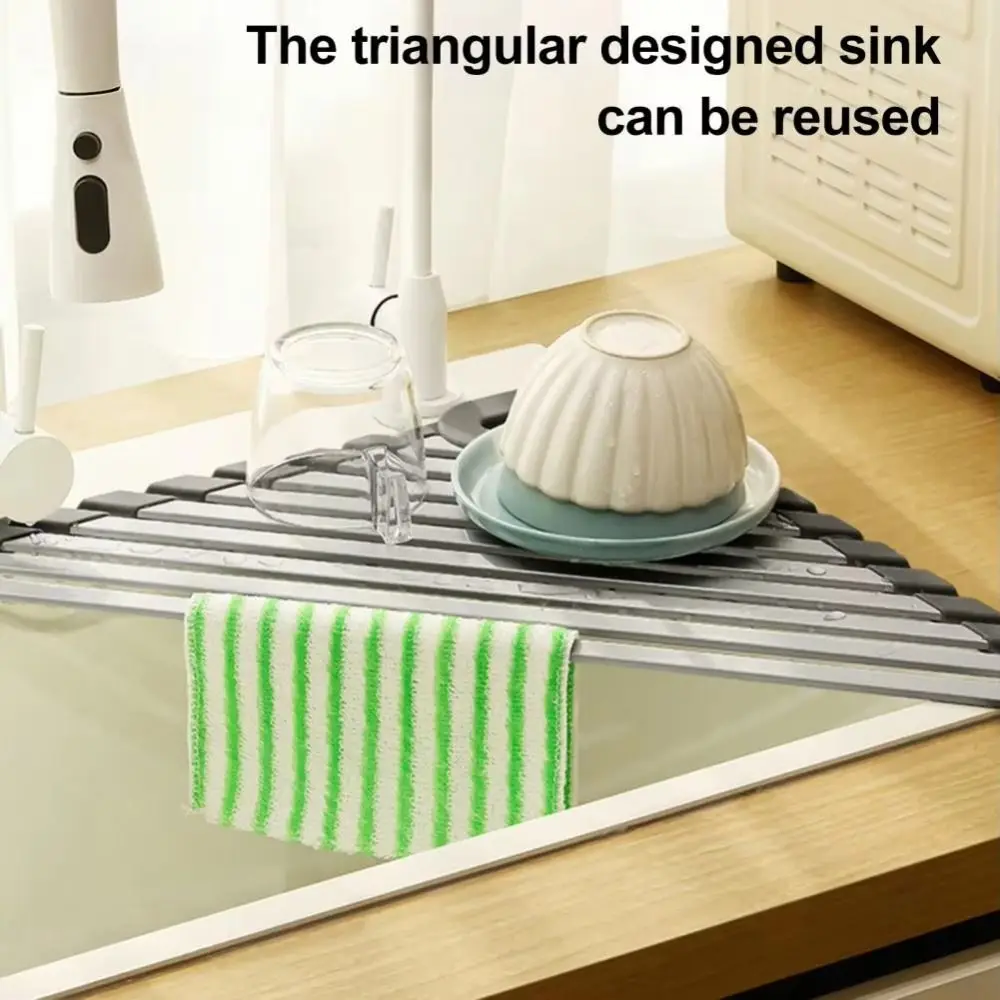 

Long Lasting Wear-resistant Storage Rack Organizer Triangular Sturdy Sink Storage Rack Non-slip Space-saving Water Filter Sink