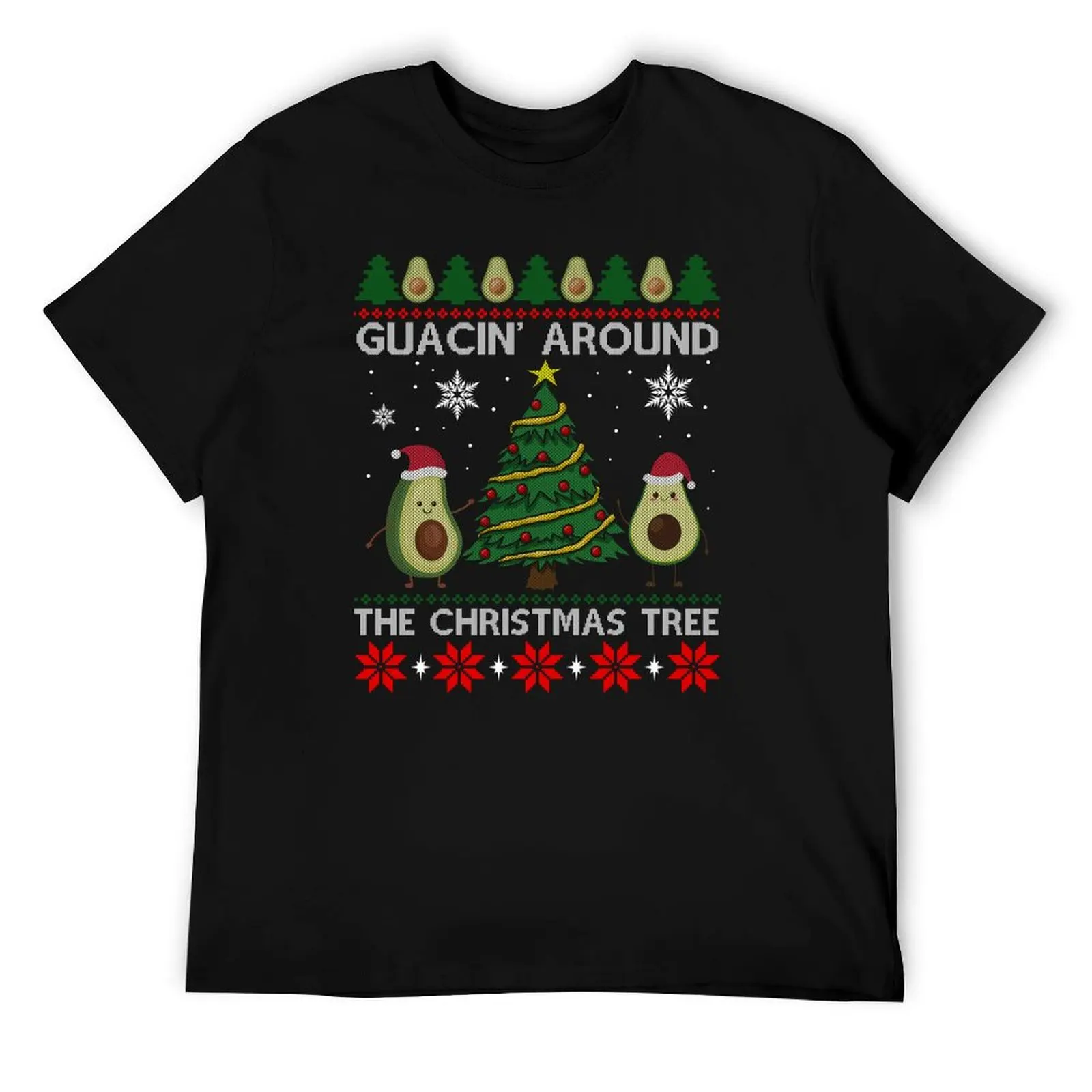 

Guacin Around The Christmas Tree Santa Reindeer Ugly Sweatshirt T-Shirt man t shirts cotton t shirt man plain T-Shirt
