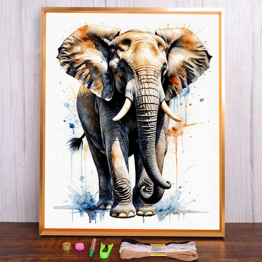 

Animal Elephant Printed Cross-Stitch Patterns DIY Embroidery Craft Painting Handicraft Hobby Promotions Home Decor For Adults