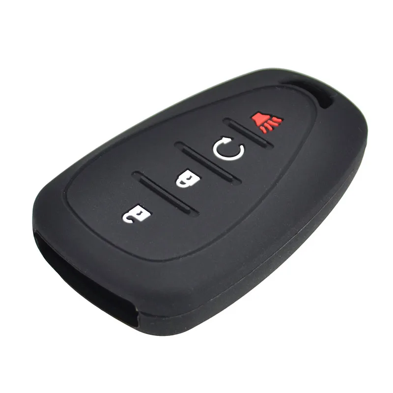 Silicone Car Key Case For Chevrolet Camaro Cruze Malibu Sonic Impala Volt 2016-2018 Cover Keyless Remote Fob 4 Button Protector