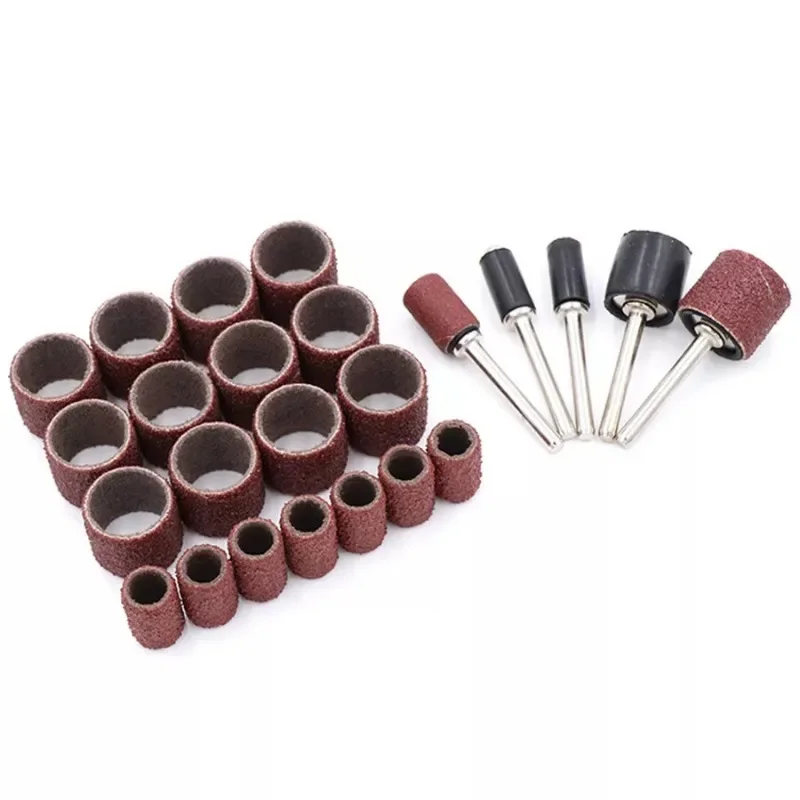 80 120~600 Grit 50/100Pcs Sanding Band Drum Sleeves + 2Pcs Sand Paper Drill Bit For Dremel Rotary Tools Drill Nail Woodworking