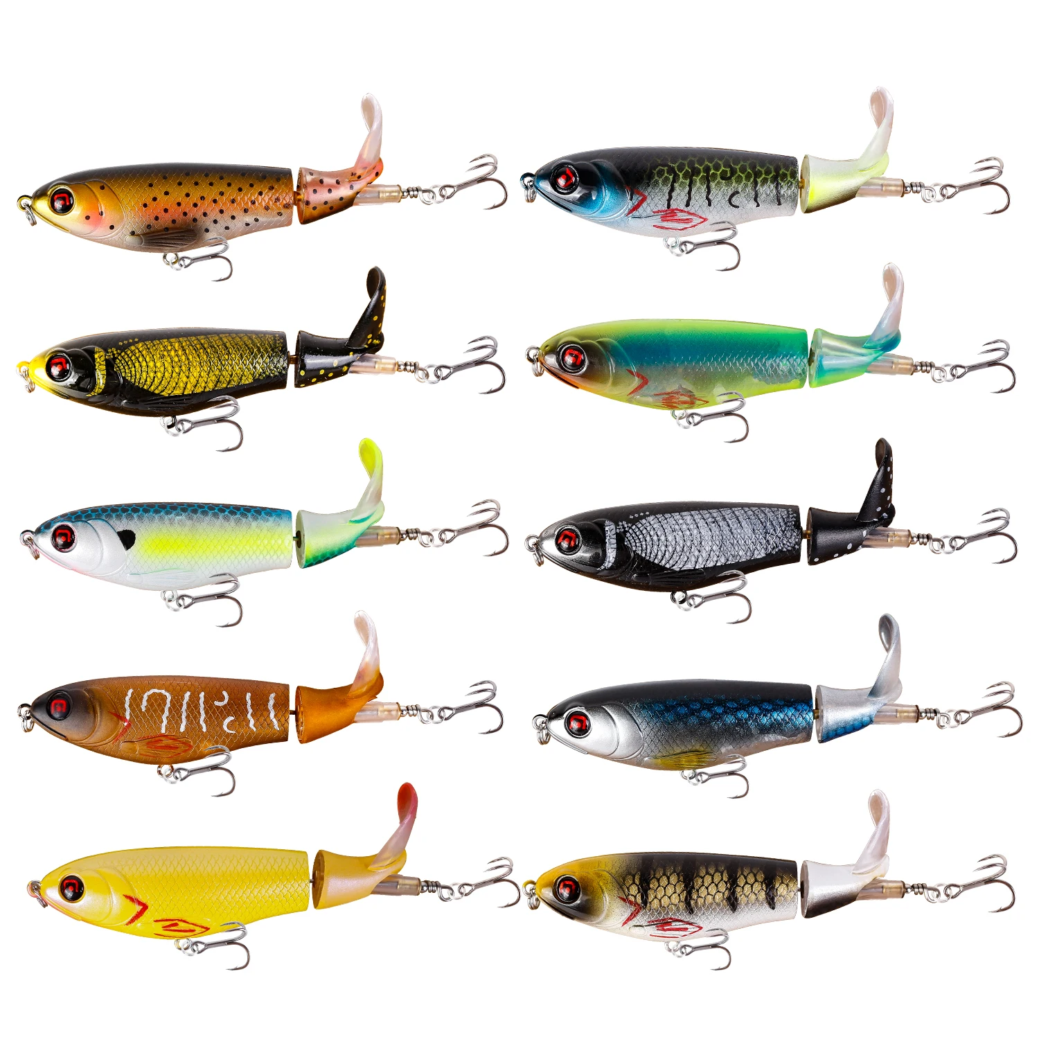 Whopper Popper Señuelo Topwater 10,5 cm – Ojos 3D Cola Giratoria - imagen 4