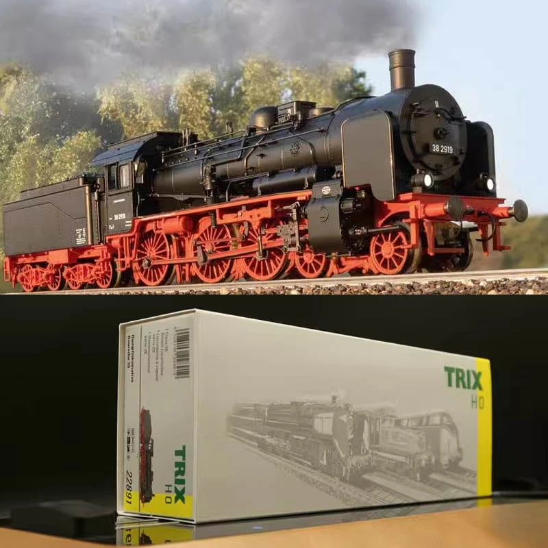 Train Model TRIX HO Type 1/87 BR38 Digital Sound Effect Steam Locomotive DB Third Generation Rail Car Model Toy Gift